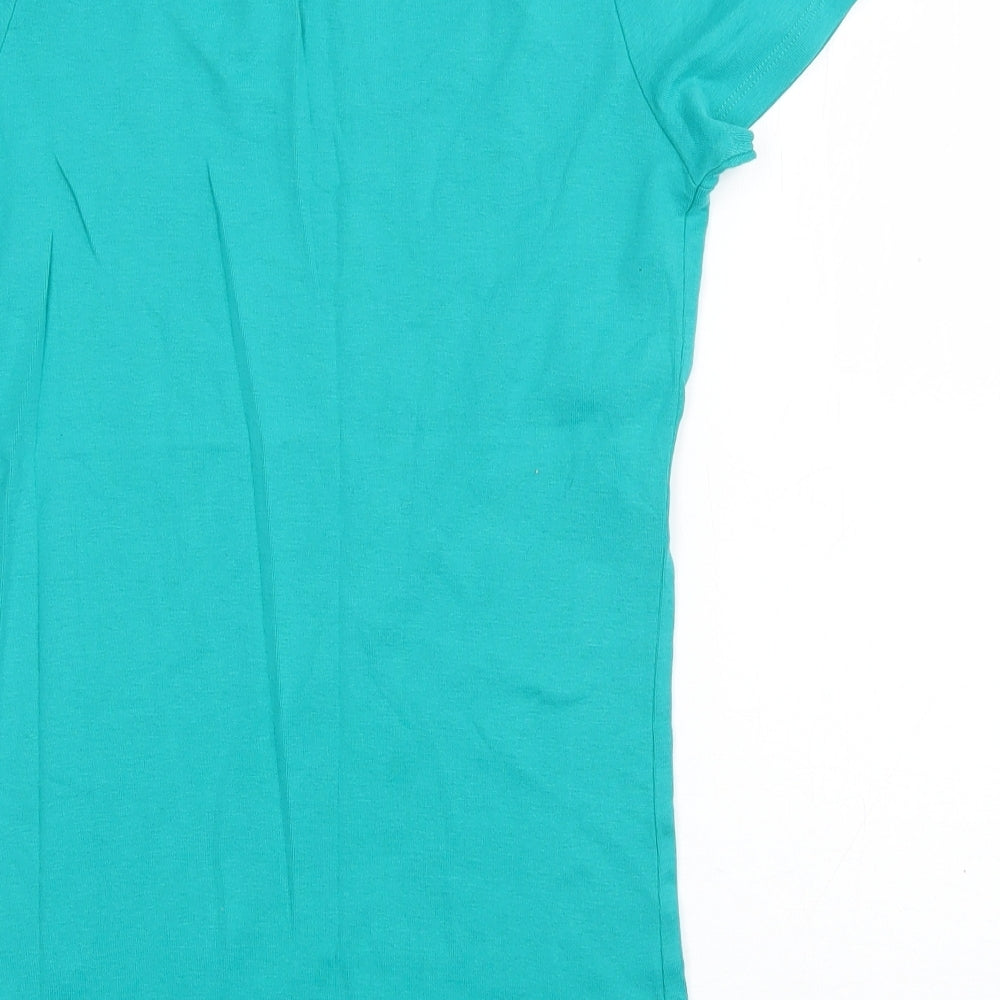 F&F Womens Blue  Cotton Basic T-Shirt Size 14 V-Neck