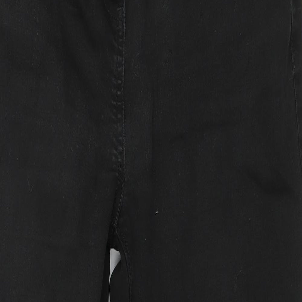 George Womens Black  Cotton Straight Jeans Size 16 L26 in Regular Button