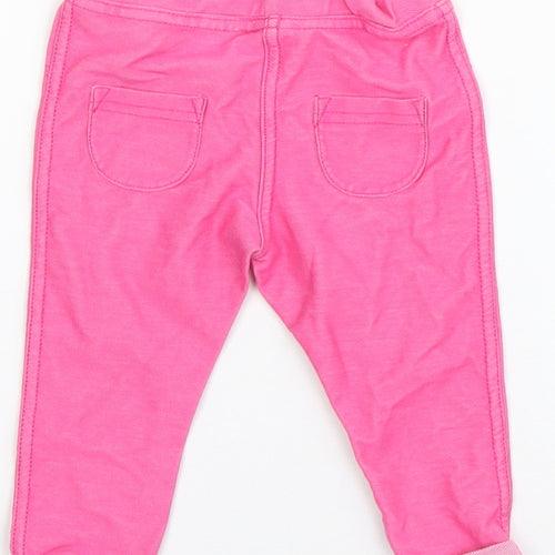 F&F Girls Pink  Cotton Jogger Leggings Size 3-6 Months