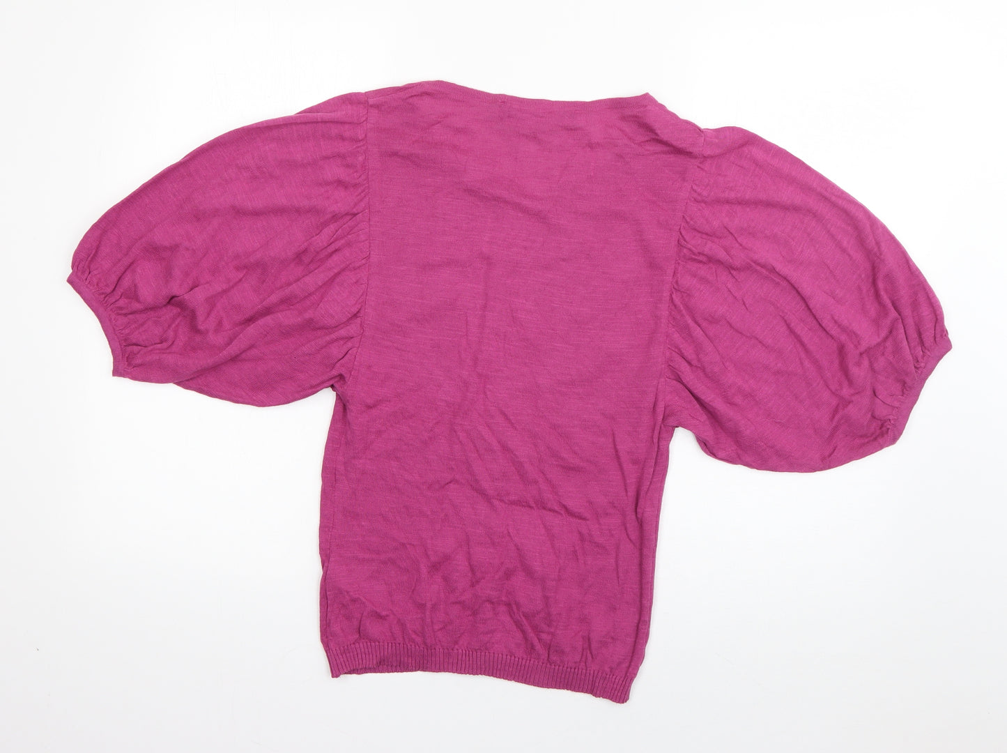 Great Plains Womens Pink Scoop Neck  Cotton Cardigan Jumper Size S