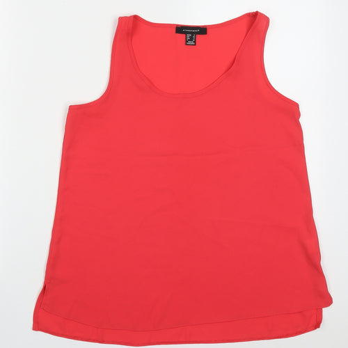 Atmosphere Womens Pink  Polyester Basic Tank Size 8 Round Neck