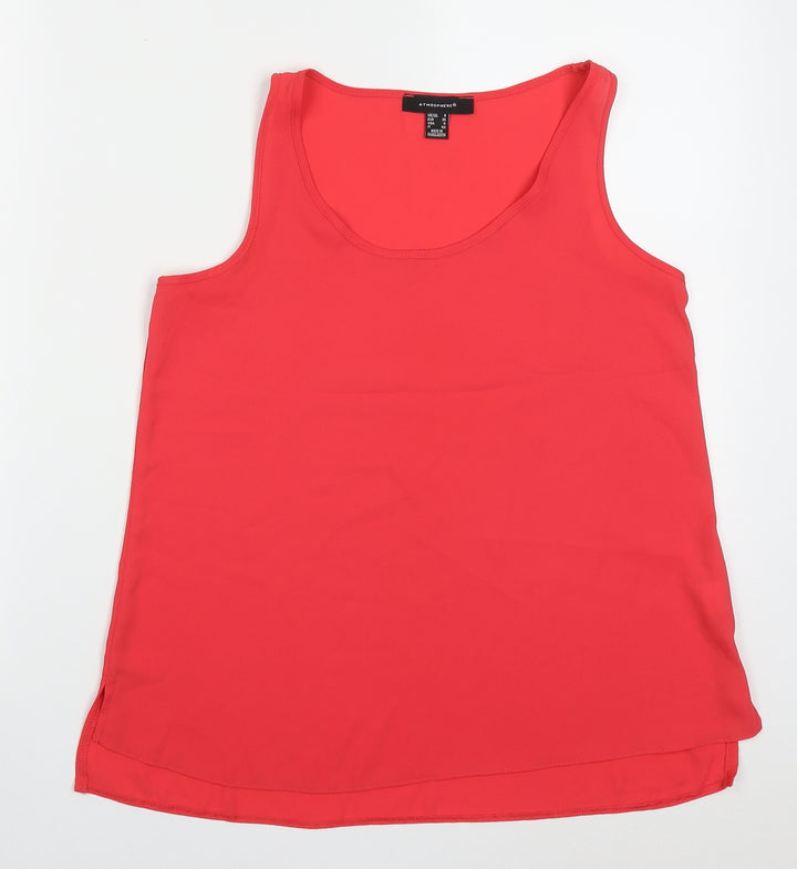Atmosphere Womens Pink Polyester Basic Tank Size 8 Round Neck