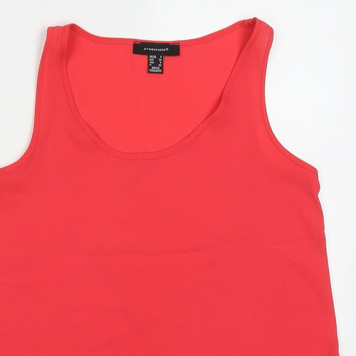 Atmosphere Womens Pink  Polyester Basic Tank Size 8 Round Neck