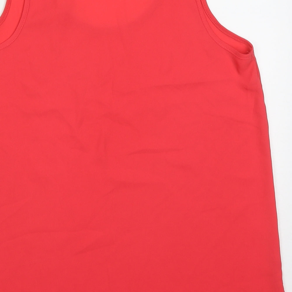 Atmosphere Womens Pink  Polyester Basic Tank Size 8 Round Neck