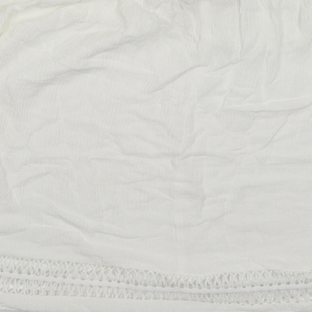 Mirumi Womens White  Viscose Basic Blouse Size S Off the Shoulder