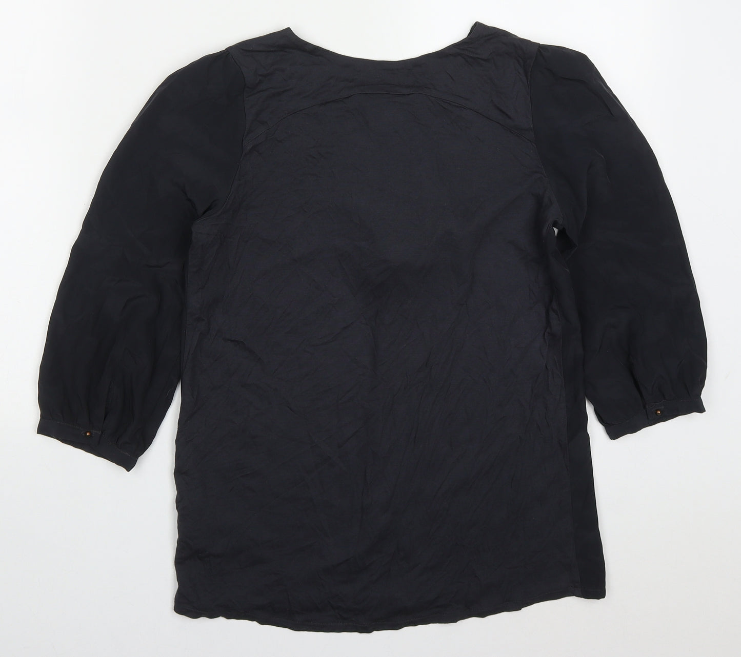 NEXT Womens Grey  Polyester Basic Blouse Size 6 Round Neck