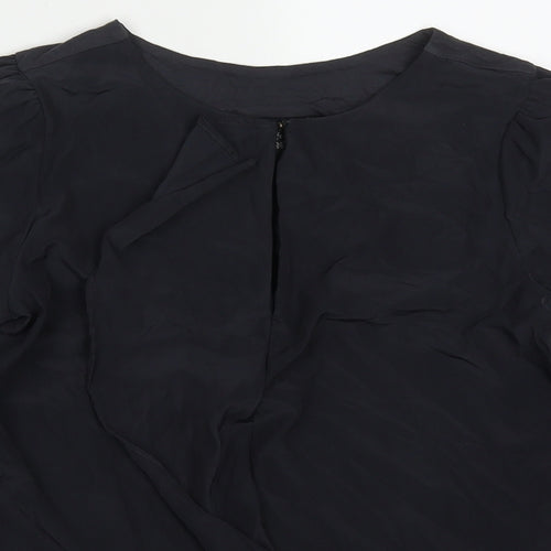 NEXT Womens Grey  Polyester Basic Blouse Size 6 Round Neck