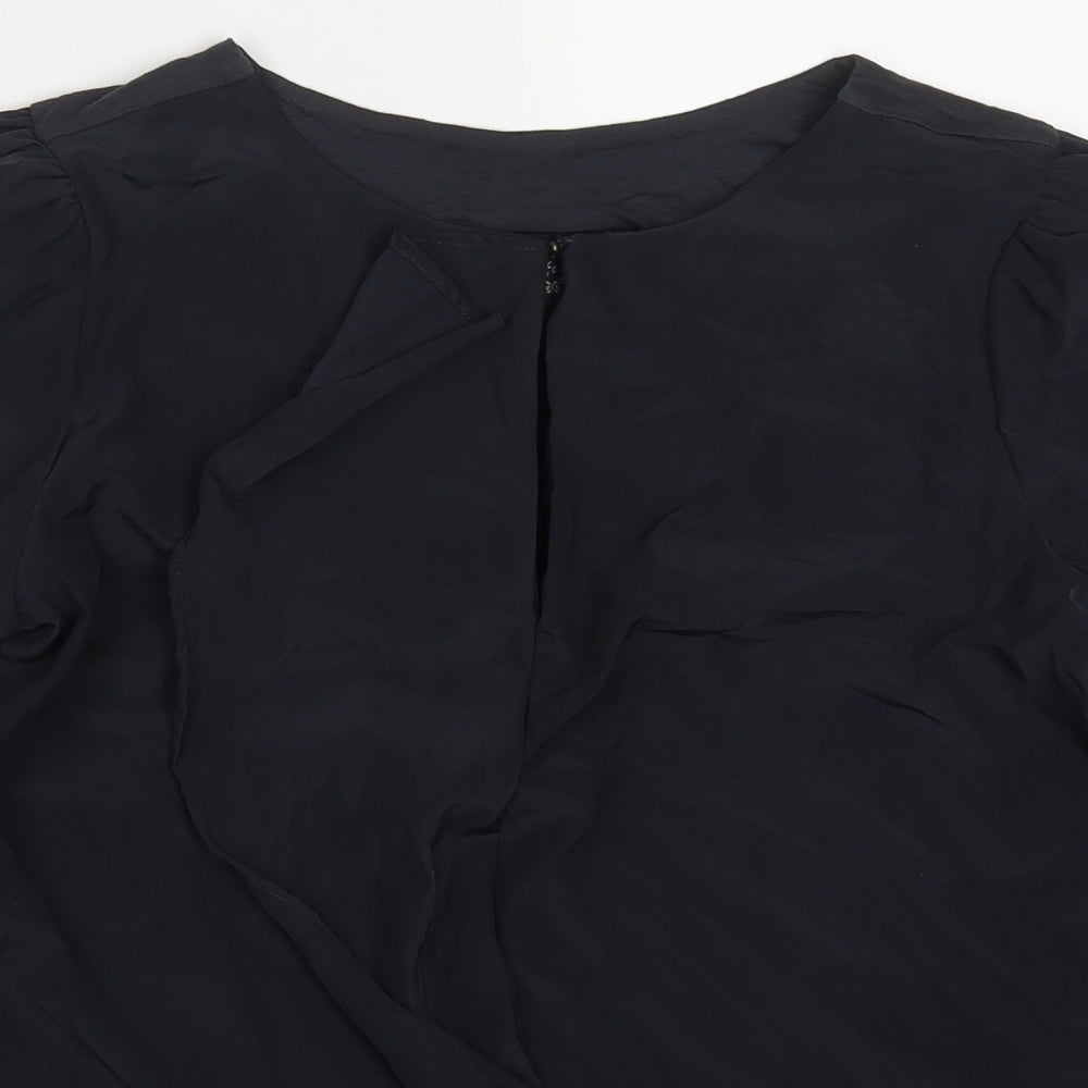 NEXT Womens Grey  Polyester Basic Blouse Size 6 Round Neck