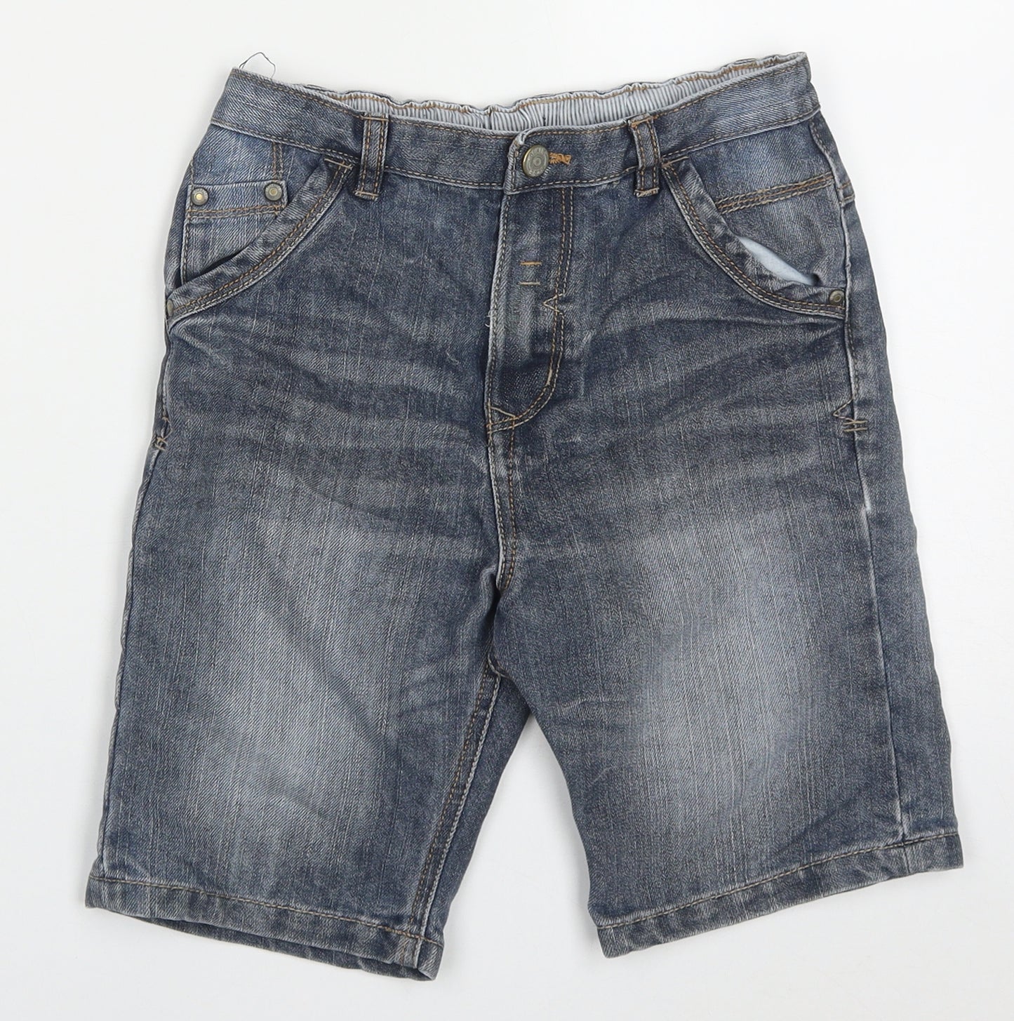 George Boys Blue  Cotton Bermuda Shorts Size 9-10 Years  Regular