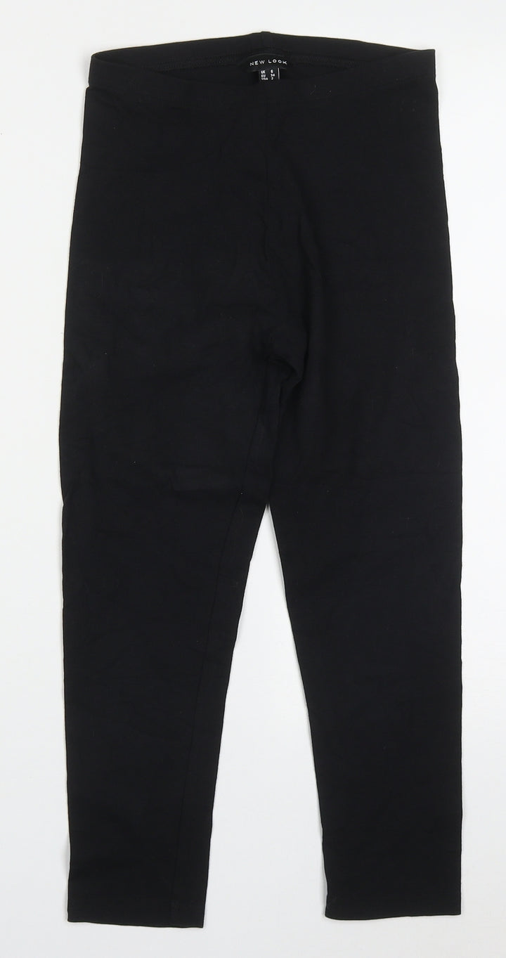 New Look Womens Black Cotton Carrot Leggings Size 6 L20 in