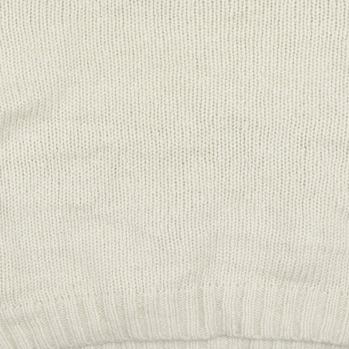 New Look Womens Beige Round Neck  Acrylic Pullover Jumper Size M