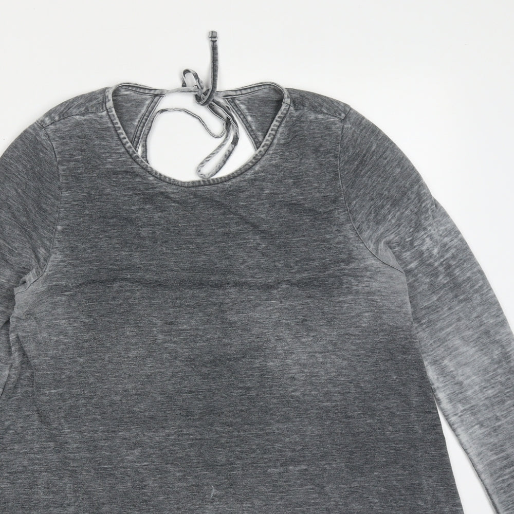 Topshop Womens Grey  Polyester T-Shirt Dress  Size 10  Round Neck Pullover