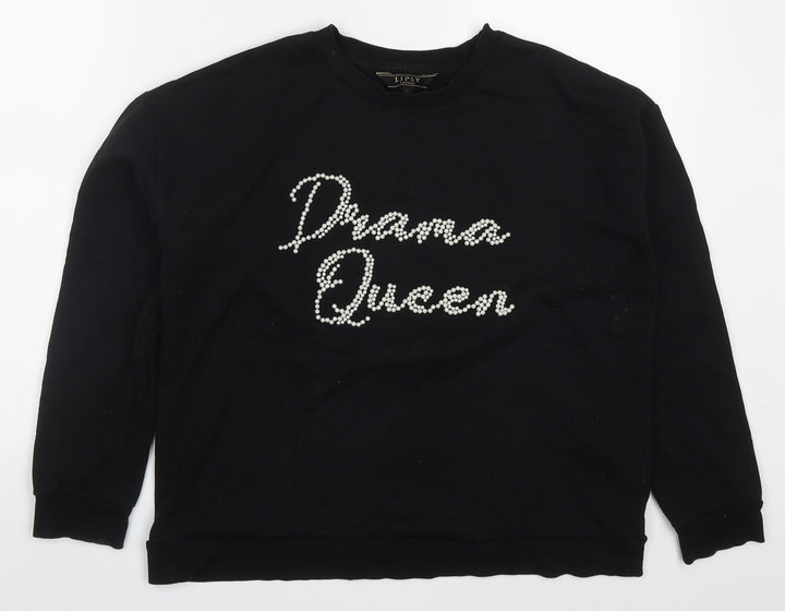 Lipsy Womens Black Polyester Pullover Sweatshirt Size M Pullover - Drama Queen