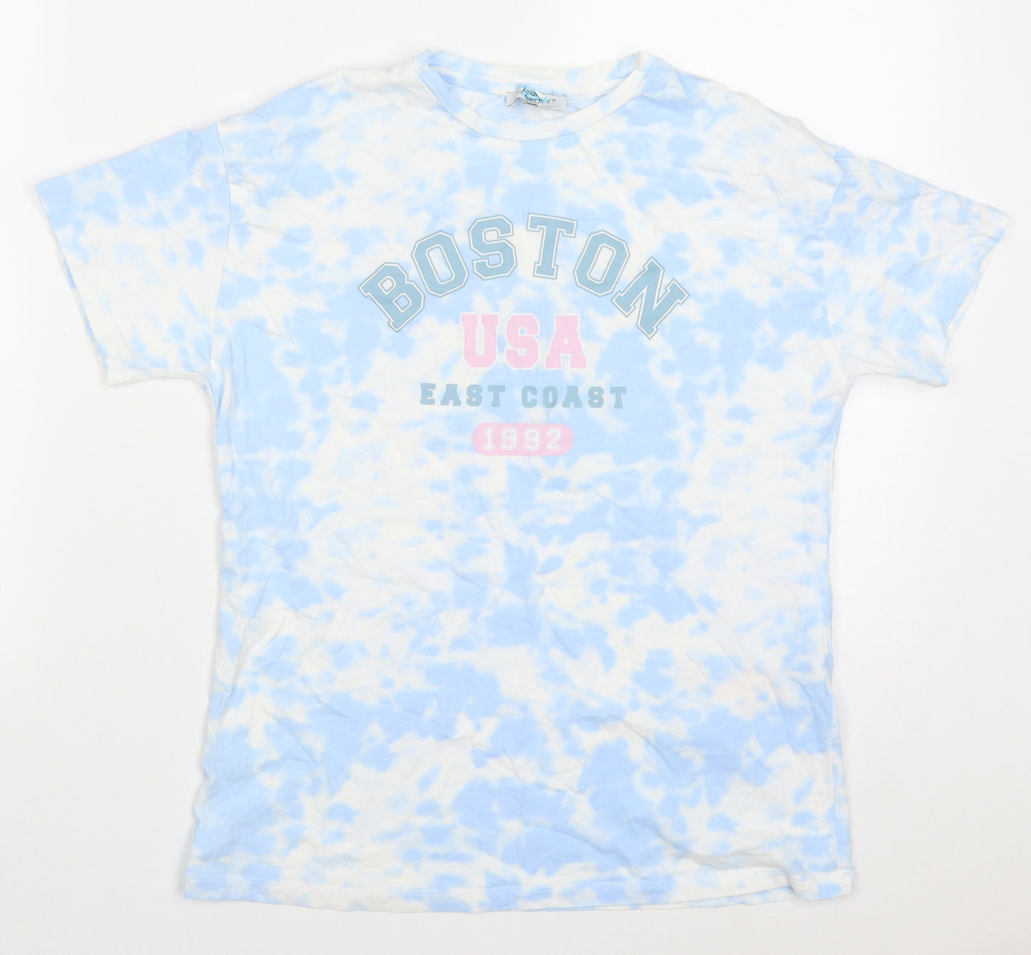 Primark Girls Blue  Cotton Basic T-Shirt Size 9-10 Years Crew Neck Pullover - Boston USA