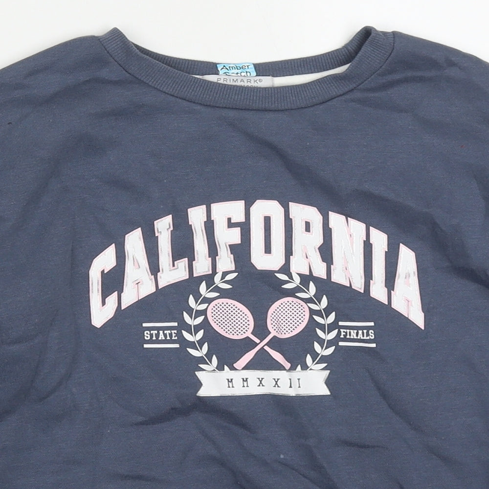 Primark Girls Blue  Polyester Pullover Sweatshirt Size 9-10 Years  Pullover - California