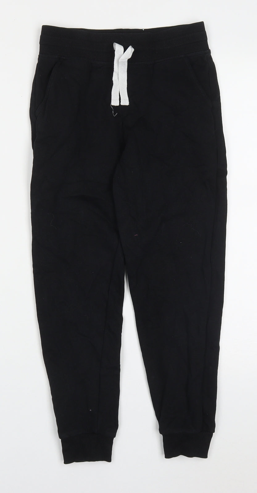 George Girls Black  Cotton Sweatpants Trousers Size 9-10 Years  Regular Drawstring