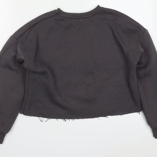 Primark Womens Grey  Cotton Pullover Sweatshirt Size 6  Pullover - Cali Distressed
