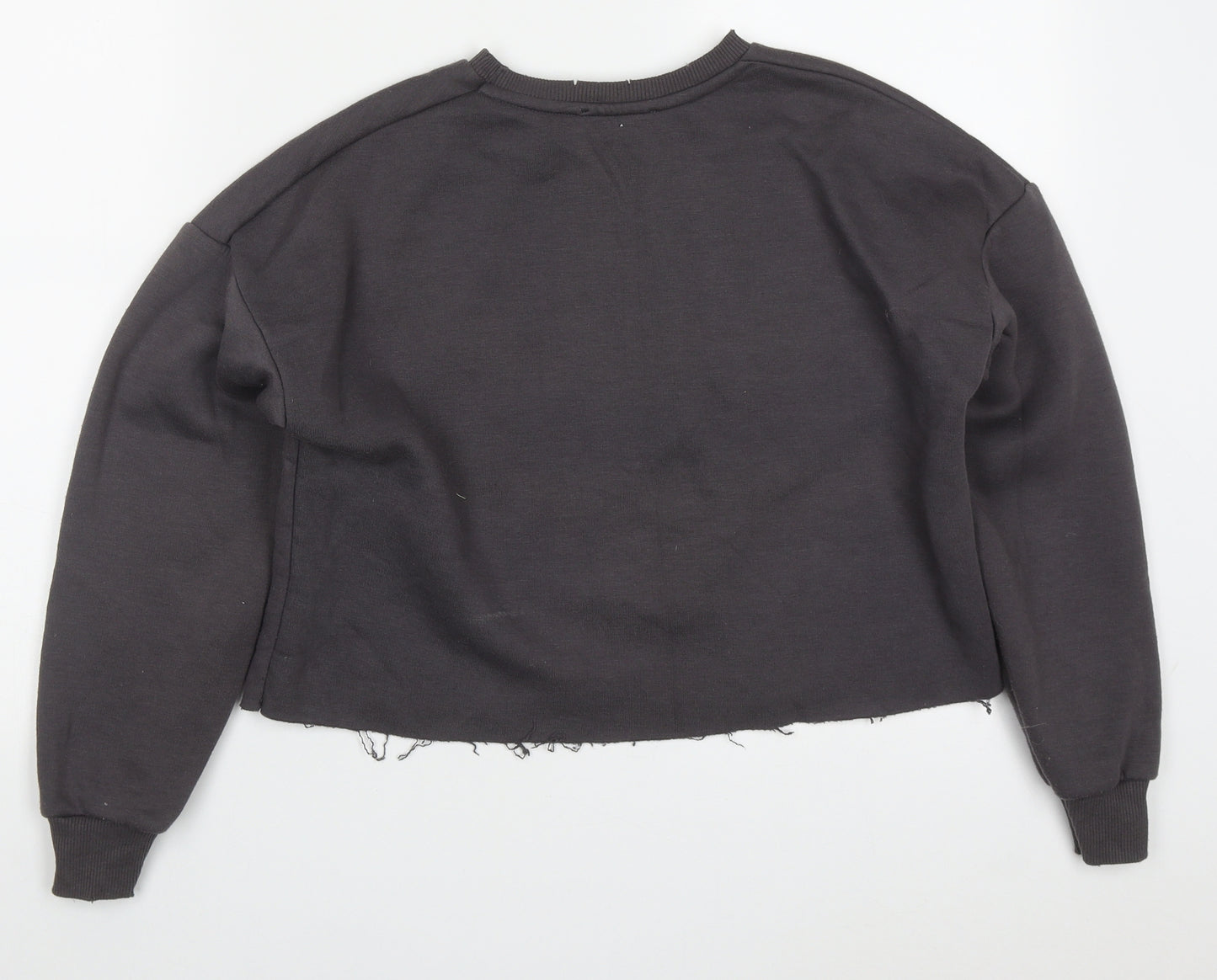 Primark Womens Grey  Cotton Pullover Sweatshirt Size 6  Pullover - Cali Distressed