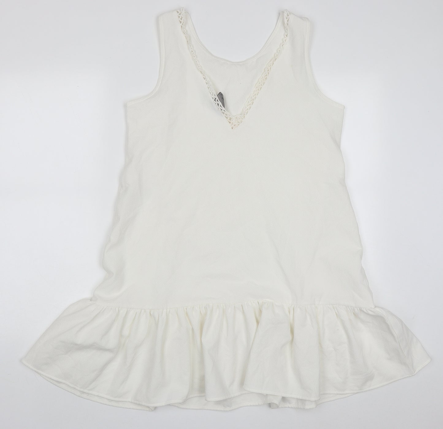 VERO MODA Womens White  Polyester A-Line  Size M  Round Neck Pullover