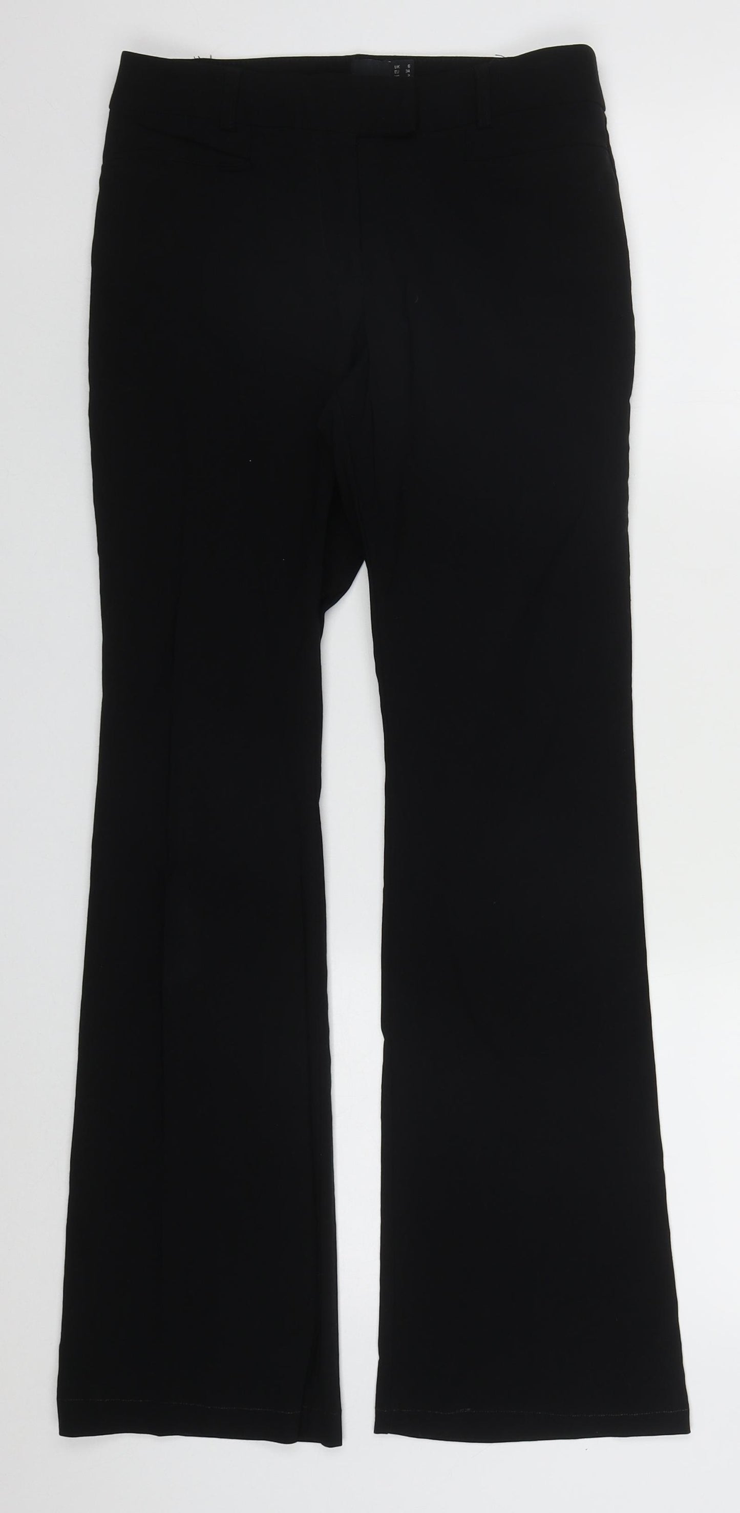 ASOS Womens Black  Viscose Trousers  Size 6 L30 in Regular Hook & Eye