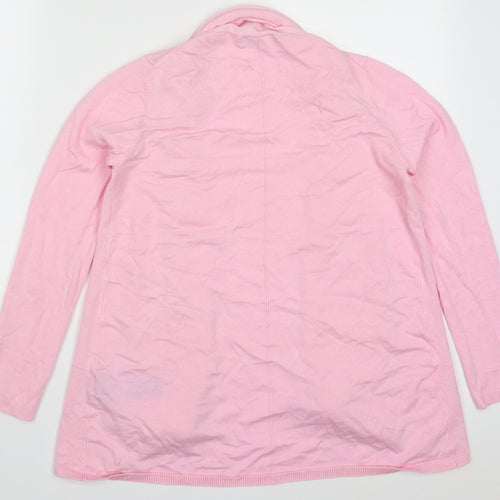 Zara Womens Pink V-Neck  Viscose Cardigan Jumper Size L