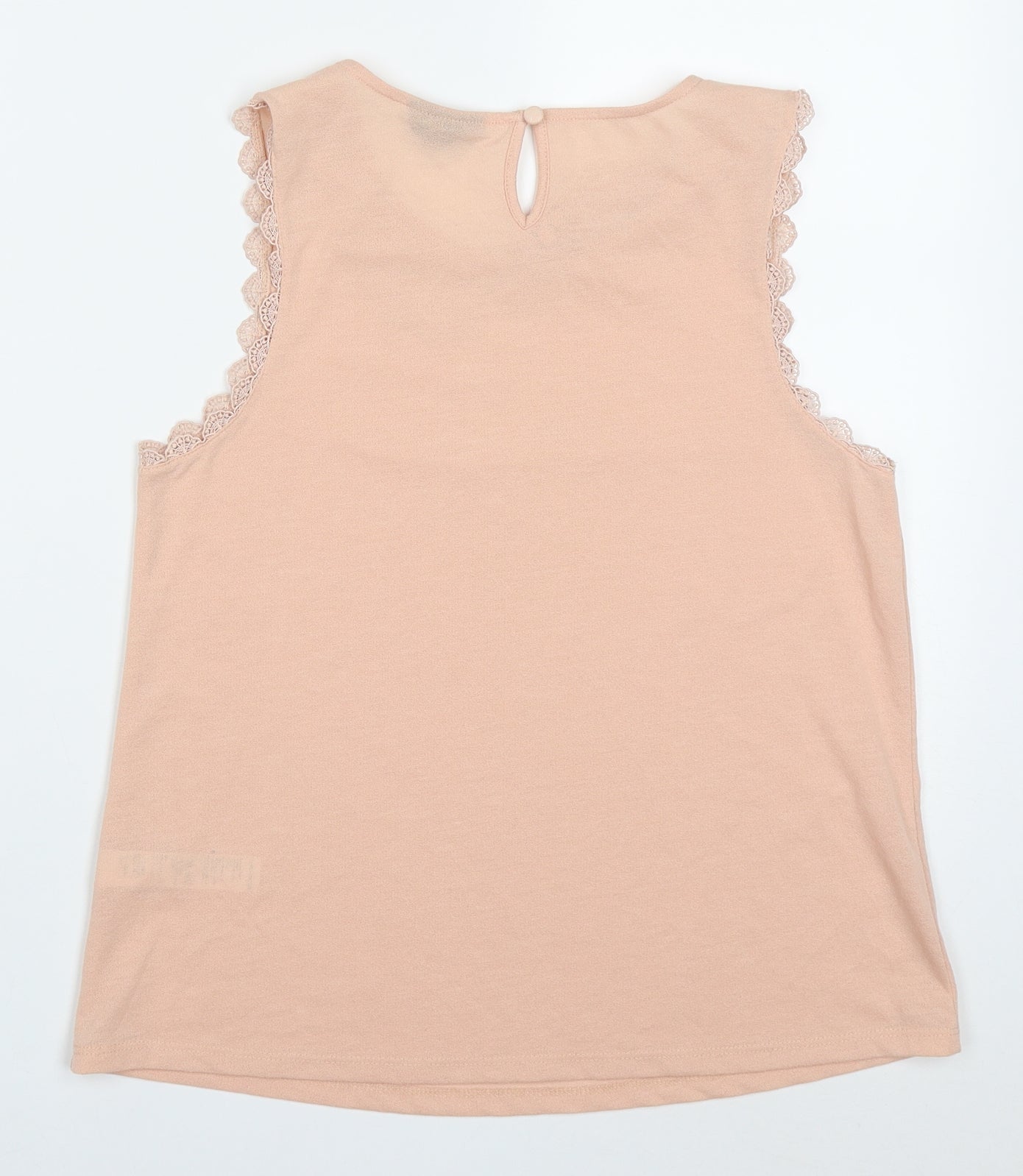 Topshop Womens Pink  Polyester Basic Tank Size 10 Round Neck