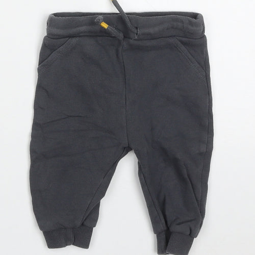 F&F Boys Grey  Cotton Sweatpants Trousers Size 3-6 Months  Drawstring