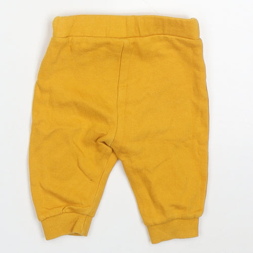 F&F Boys Yellow  Cotton Sweatpants Trousers Size 3-6 Months  Drawstring