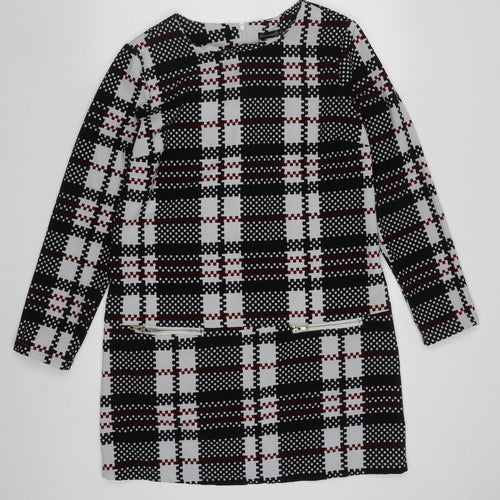 Atmosphere Womens Multicoloured Check Polyester Shift  Size 14  Round Neck Pullover