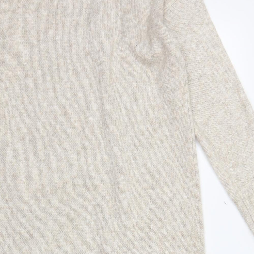 New Look Womens Beige  Acrylic Jumper Dress  Size M  Roll Neck