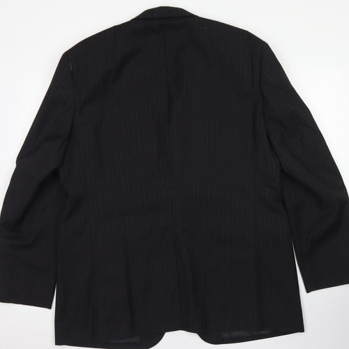 Sovereign Mens Black Striped Wool Jacket Blazer Size 44