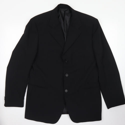 Savatini Mens Black  Polyester Jacket Blazer Size 38