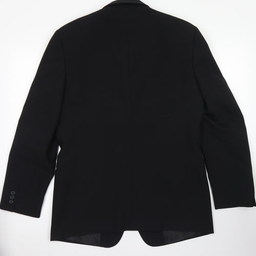 Savatini Mens Black  Polyester Jacket Blazer Size 38
