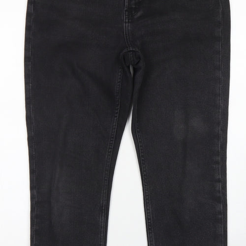 Denim Co Womens Black  Cotton Straight Jeans Size 12 L24 in Regular Button