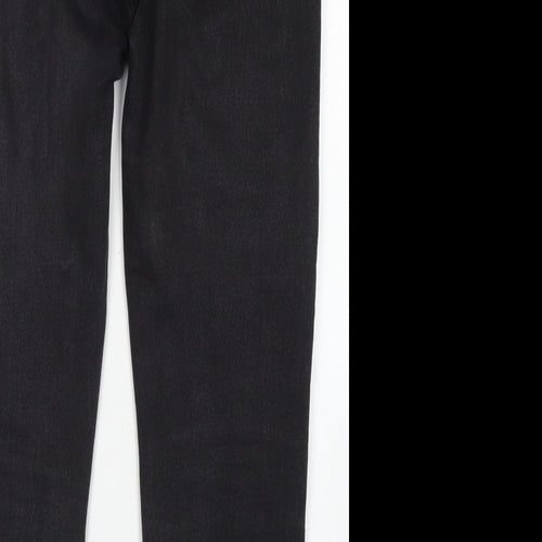 Denim Co Womens Black  Cotton Straight Jeans Size 12 L24 in Regular Button