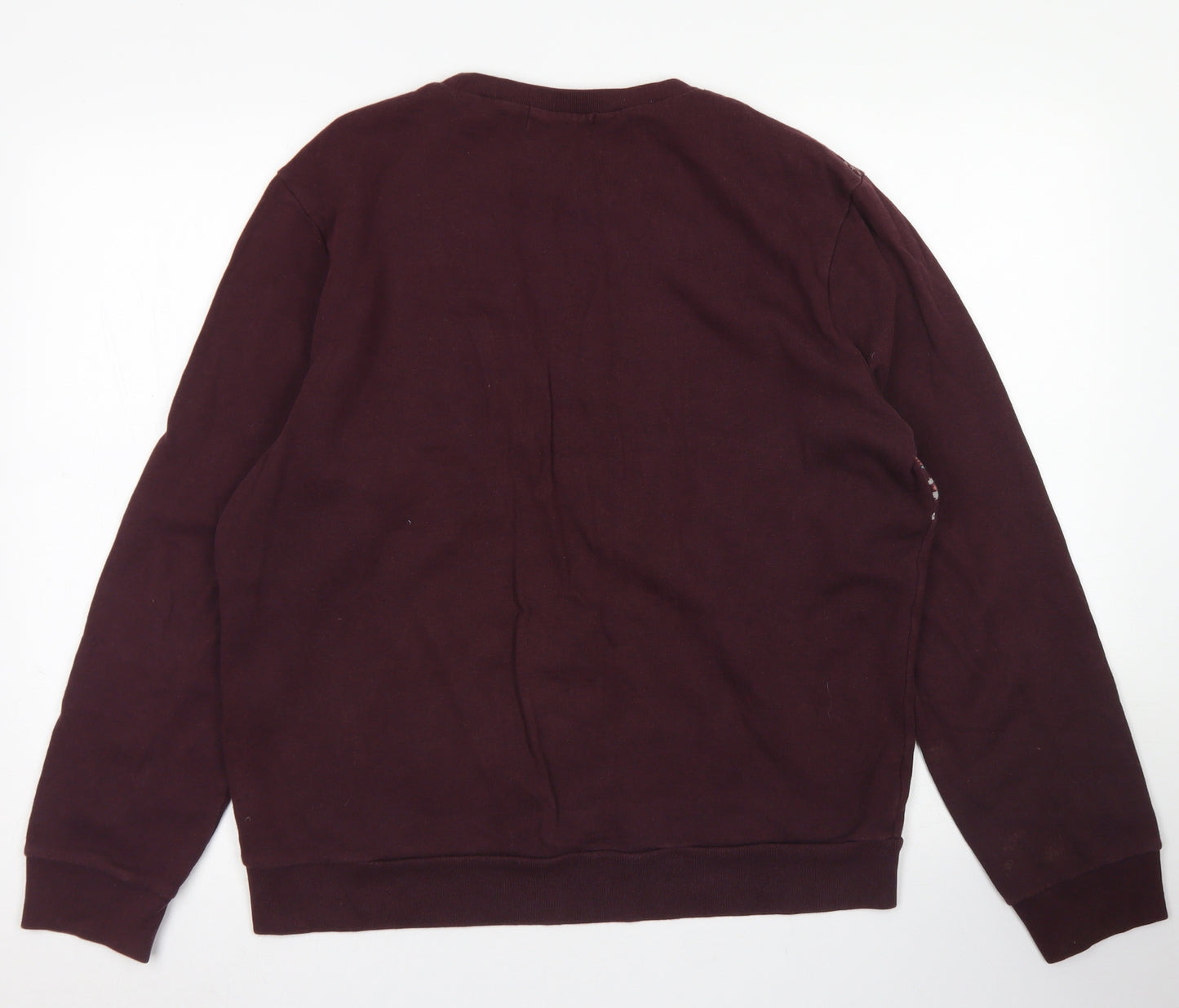 Topman Mens Red Fair Isle Cotton Pullover Sweatshirt Size M