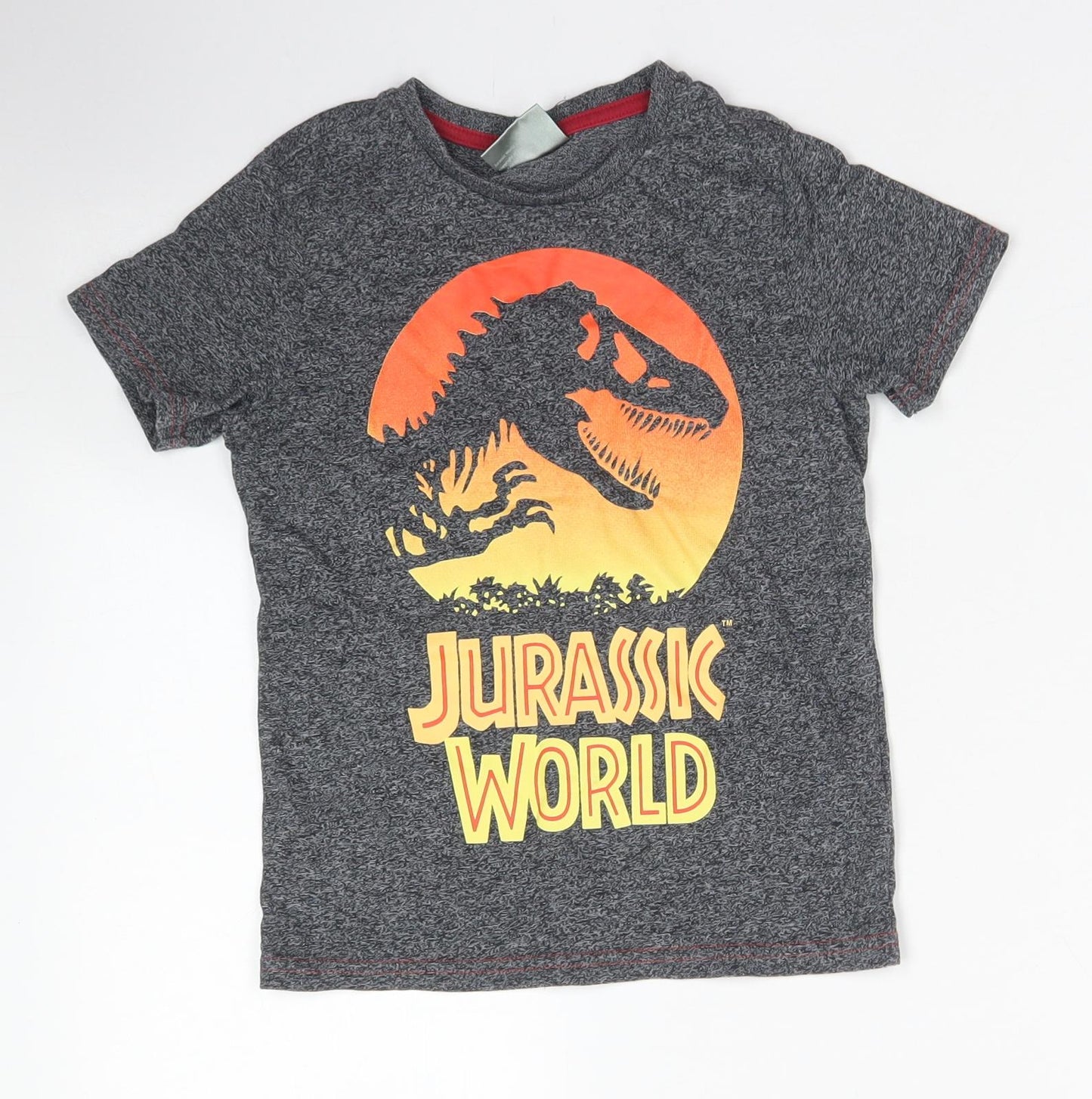 F&F Boys Grey  Cotton Basic Polo Size 5-6 Years Crew Neck  - Jurassic World
