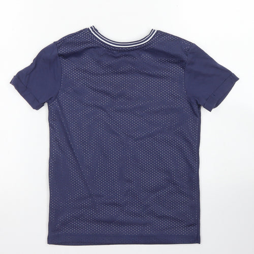 George Boys Blue  Cotton Jersey T-Shirt Size 6-7 Years Crew Neck