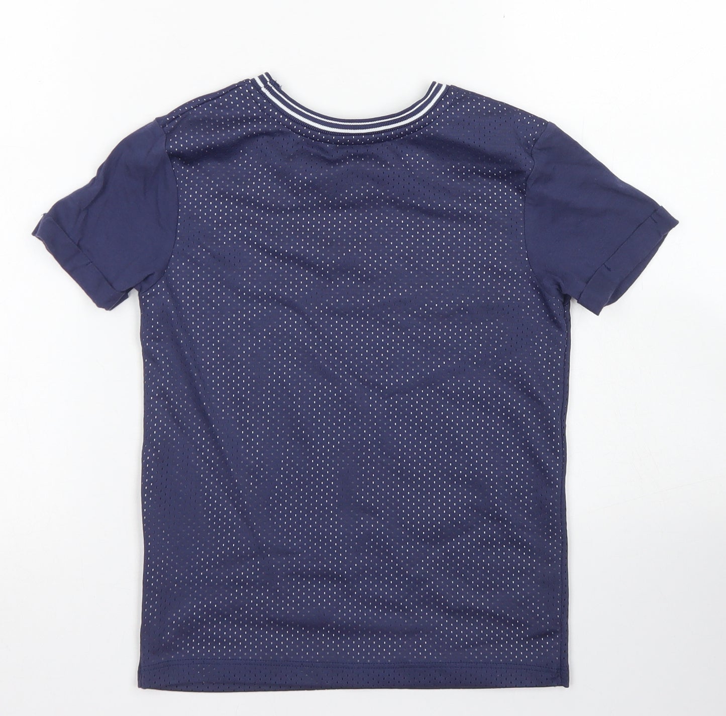 George Boys Blue  Cotton Jersey T-Shirt Size 6-7 Years Crew Neck