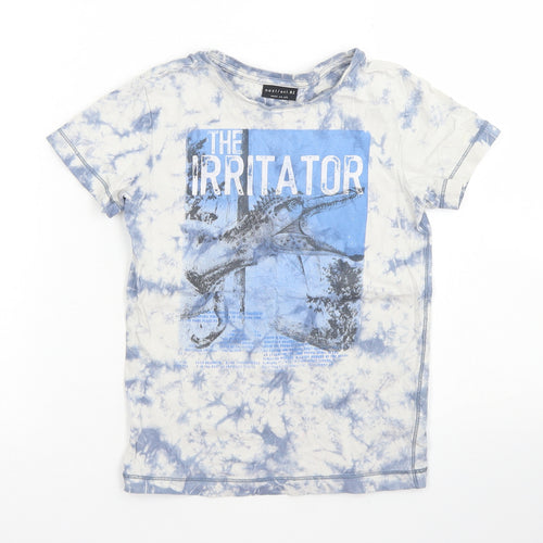 NEXT Boys Blue  Cotton Basic T-Shirt Size 5 Years Crew Neck  - Tie Dye