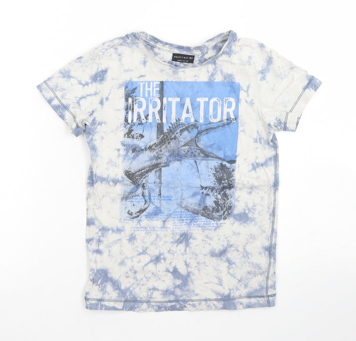 NEXT Boys Blue  Cotton Basic T-Shirt Size 5 Years Crew Neck  - Tie Dye