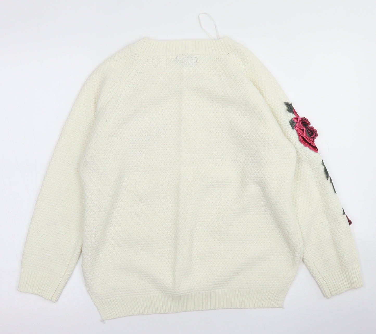 Paramour Womens Ivory Crew Neck  Acrylic Pullover Jumper Size S