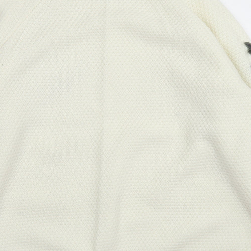 Paramour Womens Ivory Crew Neck  Acrylic Pullover Jumper Size S