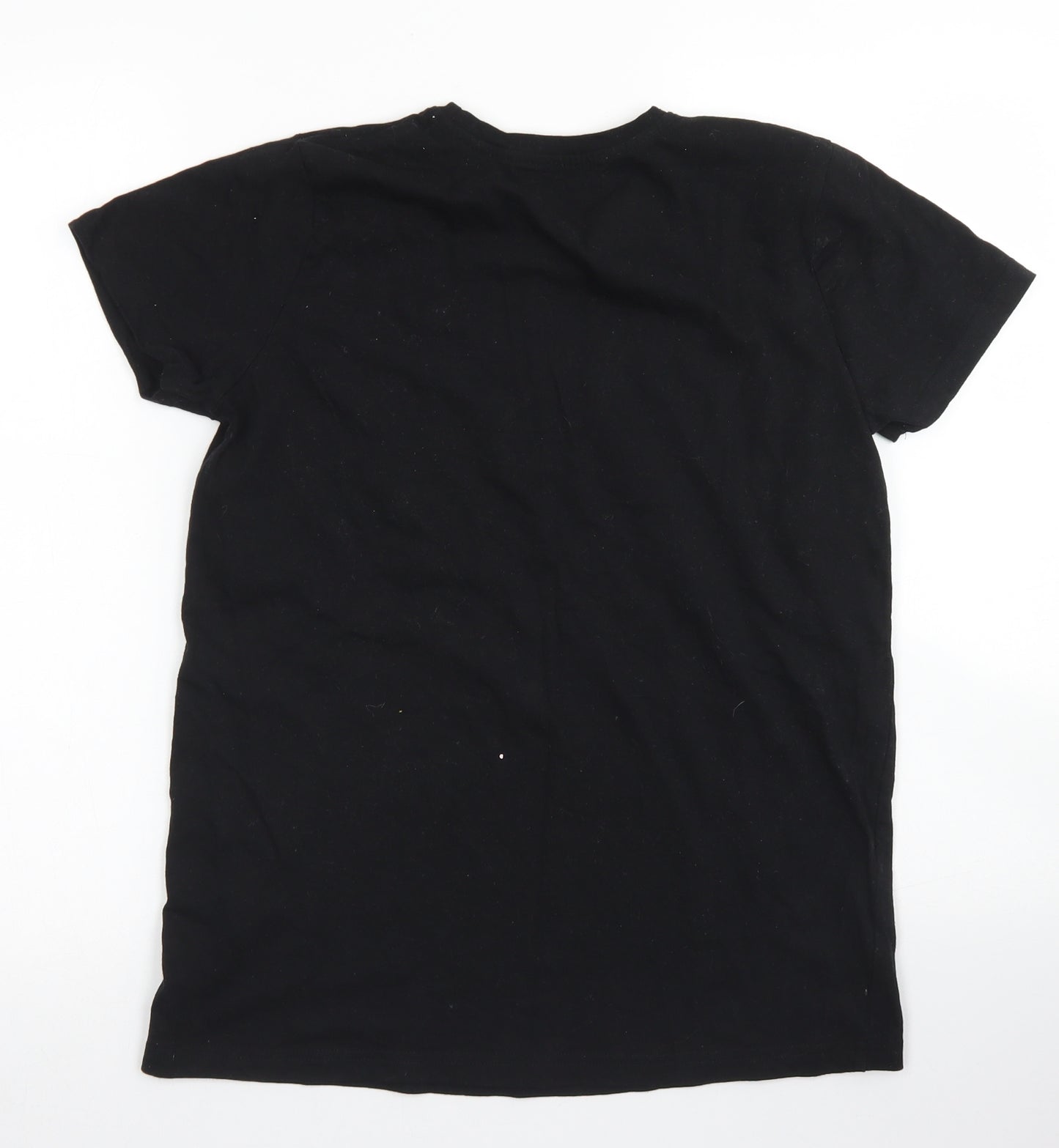 Primark Boys Black  Cotton Basic T-Shirt Size 13-14 Years Crew Neck