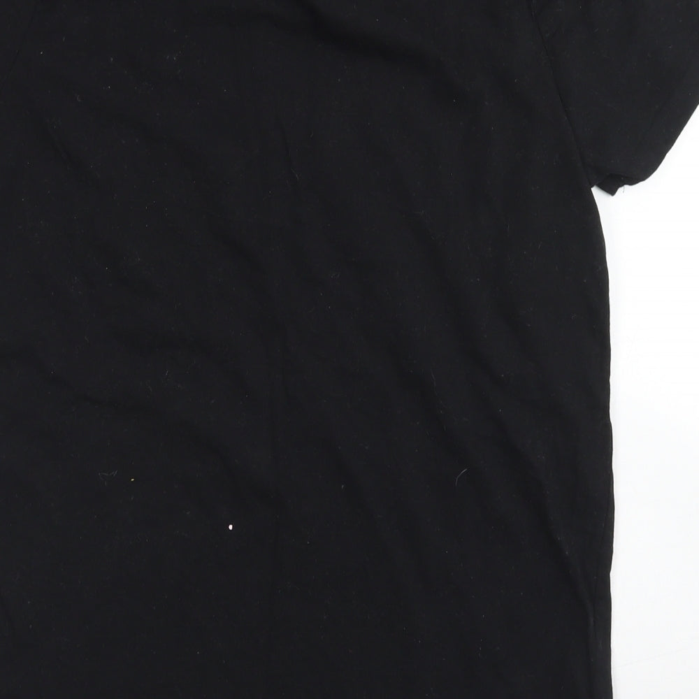 Primark Boys Black  Cotton Basic T-Shirt Size 13-14 Years Crew Neck