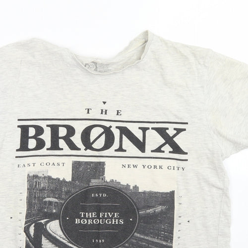 Cedar Wood State Mens Grey  Cotton  T-Shirt Size XS Crew Neck  - The Bronx
