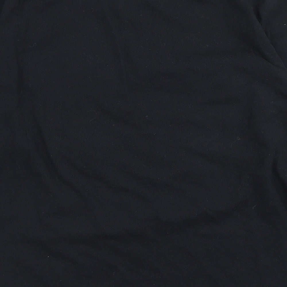 Rebel Boys Black  Cotton Basic T-Shirt Size 12-13 Years Crew Neck