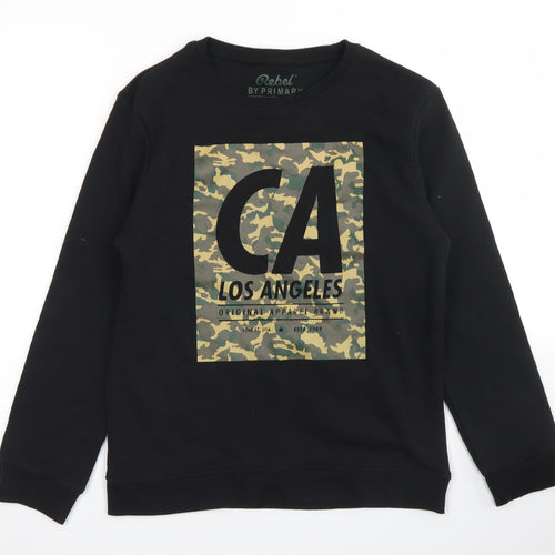 Rebel Boys Black  Polyester Pullover Sweatshirt Size 12-13 Years