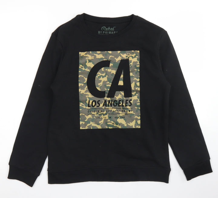 Rebel Boys Black Polyester Pullover Sweatshirt Size 12-13 Years