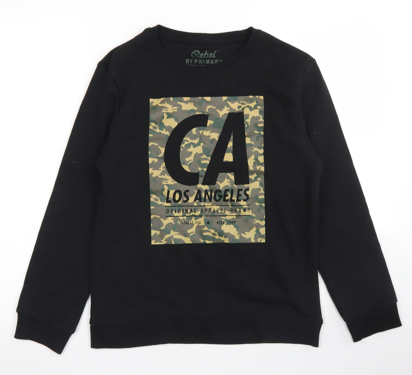 Rebel Boys Black  Polyester Pullover Sweatshirt Size 12-13 Years